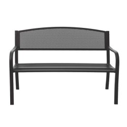 St�lb�nk - parkb�nk og haveb�nk i pulverlakeret st�l ~ sort