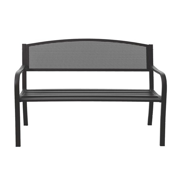 St�lb�nk - parkb�nk og haveb�nk i pulverlakeret st�l ~ sort