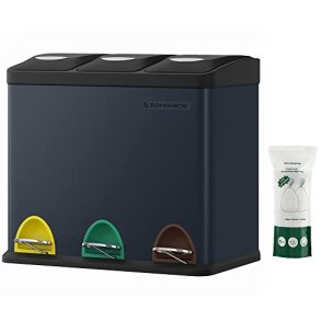 Pedal skraldespand - pedalspand med l�g - 24L (3x8L) sort metal