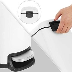 Pedalspand 10L - skraldespand med soft-close l�g - hvid metal