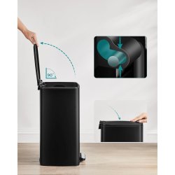 Pedalspand 30 liter - skraldespand med soft-close l�g - sort