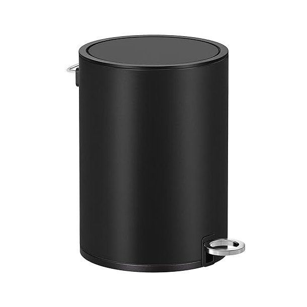 Pedalspand 3L - skraldespand med soft-close l�g - sort metal