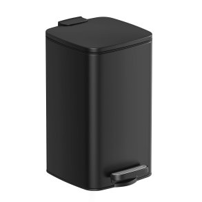 Pedalspand 8L - skraldespand med soft-close l�g - sort st�l