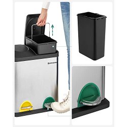 Pedal skraldespand - pedalspand med l�g - 30L (2x15L) s�lv metal