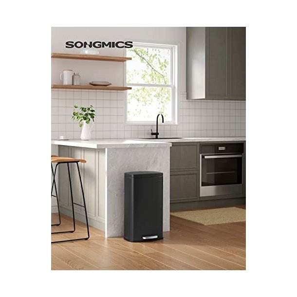 Skraldespand - pedalspand med soft close l�g - 30L sort