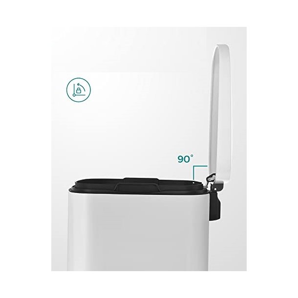 Skraldespand - pedalspand med soft close l�g - 50L hvid