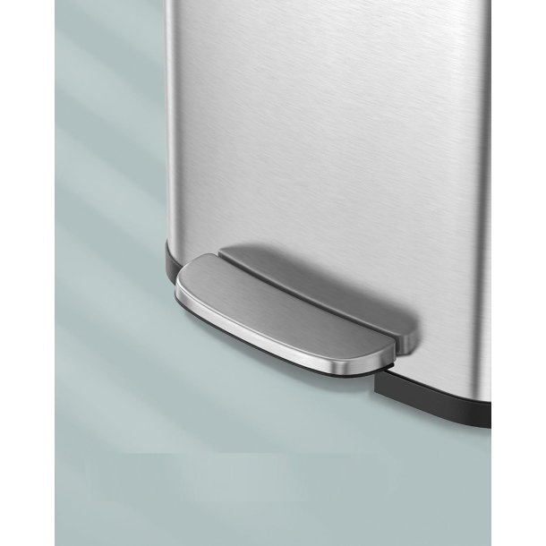 Pedalspand - stor skraldespand med soft close l�g - 50L s�lv