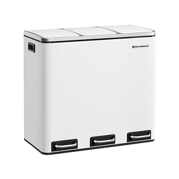 Skraldespand - pedalspand med soft close lg - 54L (3x18) hvid