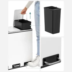 Skraldespand - pedalspand med soft close l�g - 54L (3x18) hvid