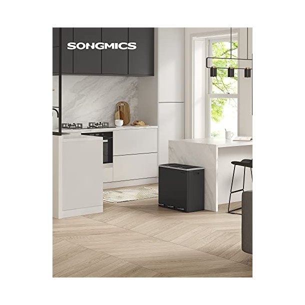 Skraldespand - pedalspand med soft close l�g - 54L (3x18) sort