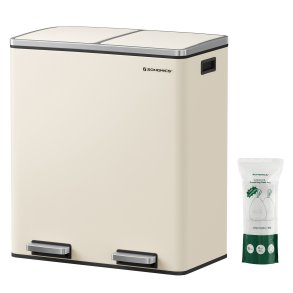 Skraldespand - pedalspand med soft close l�g - 2x30L creme