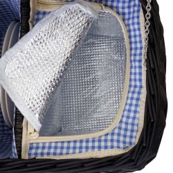 Picnickurv til 2 personer - picnicst i flet med termo kleskab