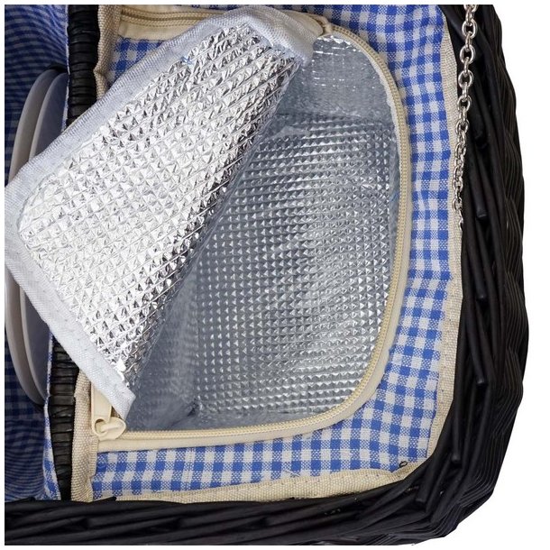 Picnickurv til 2 personer - picnicst i flet med termo kleskab