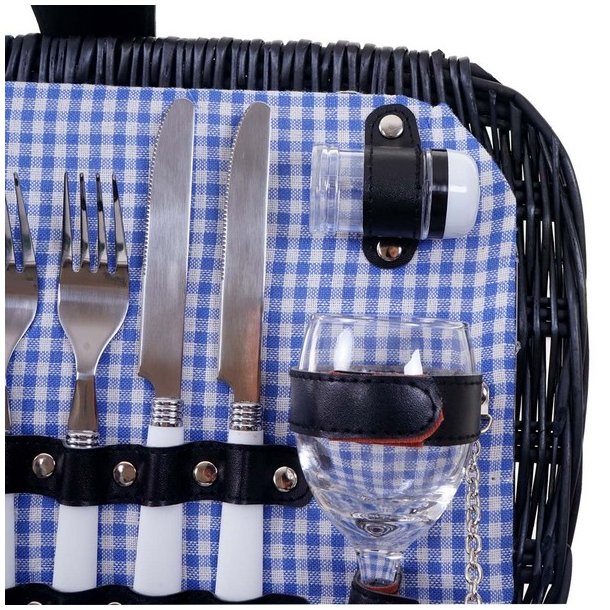 Picnickurv til 2 personer - picnicst i flet med termo kleskab