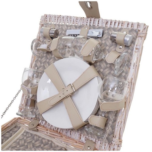 Picnickurv til 4 personer - picnic st i flet med termo kleskab