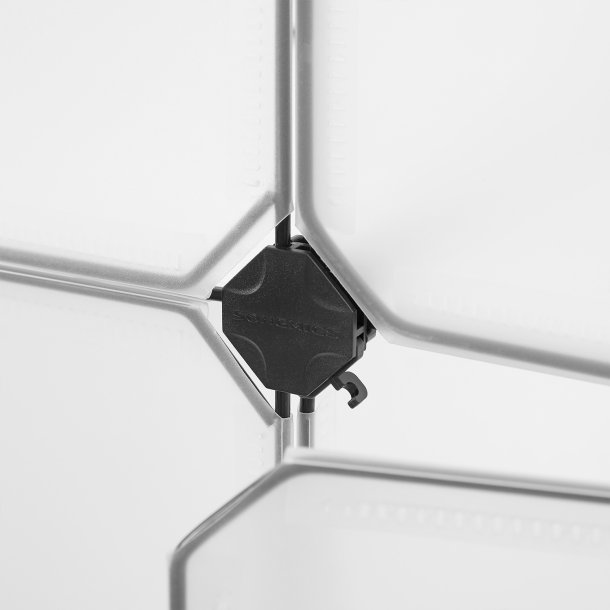 Opbevaringsreol - kubisk reol i plastik - skoreol med 12 rum