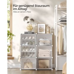 Skoskab - opbevaringsskab til sko - skoreol med 6 rum - hvid