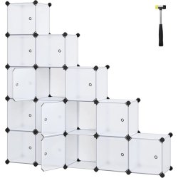 Opbevaringsskab - kubisk skab i plastik - plastikskab med 16 rum