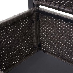 Haveb�nk og hyndeboks - gr�meleret polyrattan med creme hynde