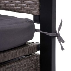 Havebnk og hyndeboks - grmeleret polyrattan med gr hynde