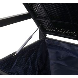 Havebnk og hyndeboks - sort polyrattan med beige hynde - 2 personer