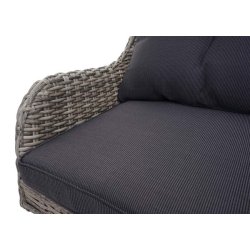 Loungest og havembelst - gr polyrattan havembler med mrke hynder