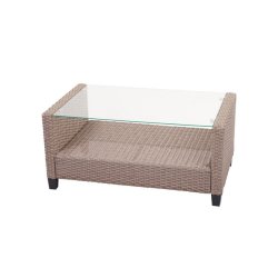 Havem�bels�t - gr�brune polyrattan havem�bler med gr�brune hynder