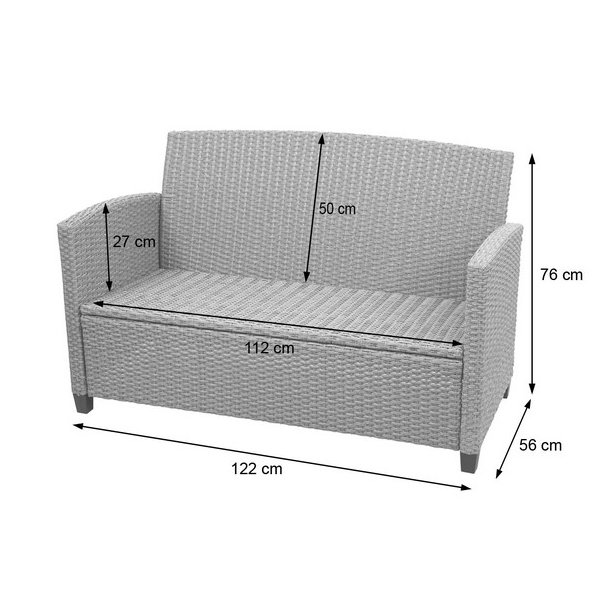 Havem�bels�t - gr�brune polyrattan havem�bler med gr�brune hynder
