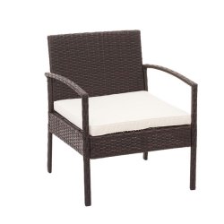 Polyrattan loungest - lounge havembelst i 4 dele - brun 2-1-1