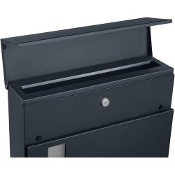 Brevkasse med avisrr - vghngt postkasse - antracit brevkasse