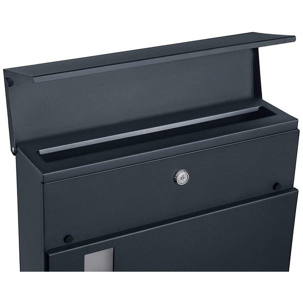 Brevkasse med avisrr - vghngt postkasse - antracit brevkasse