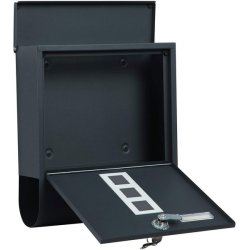 Brevkasse med avisrr - postkasse med avisholder - antracit