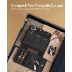 Rejseetui i kunstl�der til 3 ure - sort rejsetaske til ure