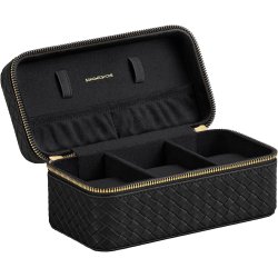 Rejsetaske i kunstl�der til 3 ure - sort rejsetaske til ure