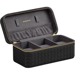 Rejsetaske i kunstl�der til 3 ure - sort rejsetaske til ure