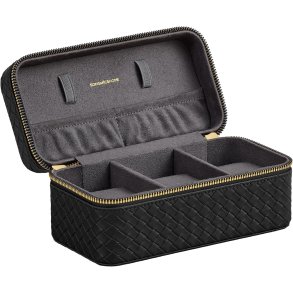 Rejsetaske i kunstl�der til 3 ure - sort rejsetaske til ure