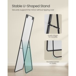 Helkropsspejl 160 x 50 cm - rektangulrt helfigur spejl