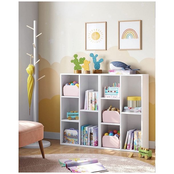 Bogreol - reol i industrielt design - hvid 50x24x80