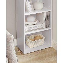 Bogreol - gulvreol og stuereol - hvid reol 40 x 24 x 178,5 cm