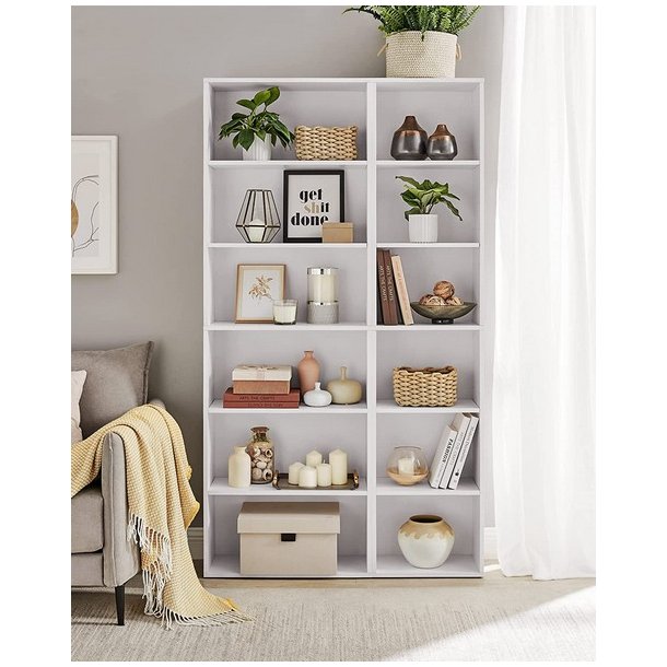 Bogreol - gulvreol og stuereol - hvid reol 40 x 24 x 178,5 cm