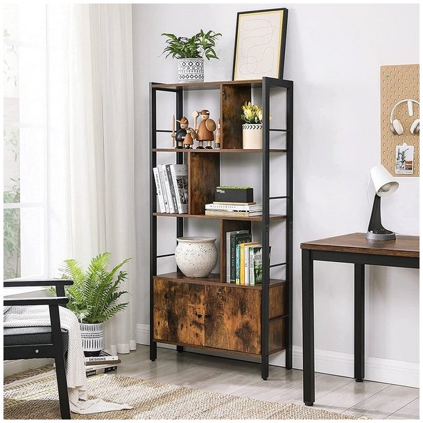 Reol - bogreol i industriel stil - rustik brun 154,5 x 74 x 30