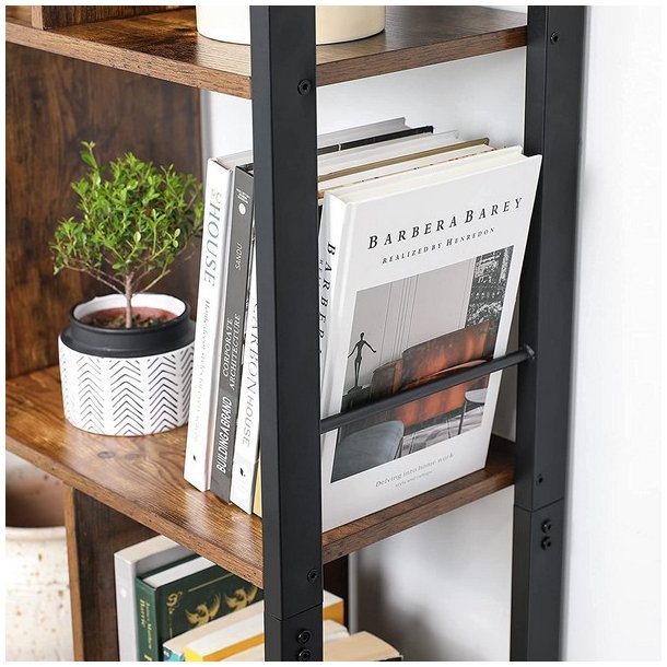 Reol - bogreol i industriel stil - rustik brun 154,5 x 74 x 30