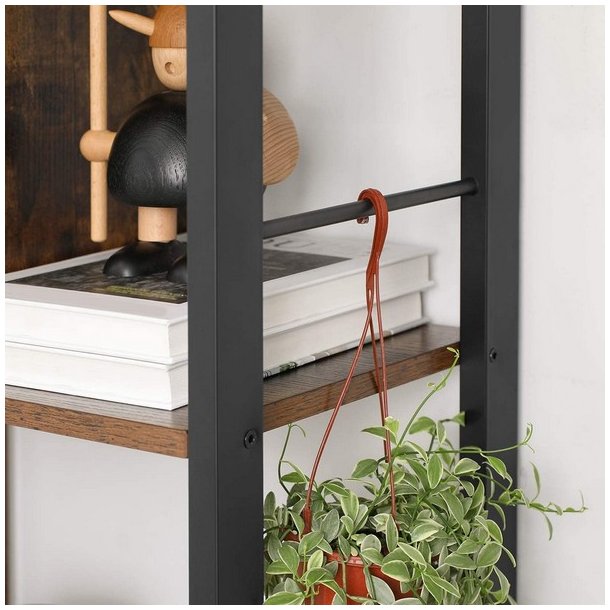 Reol - bogreol i industriel stil - rustik brun 155 x 74 x 30