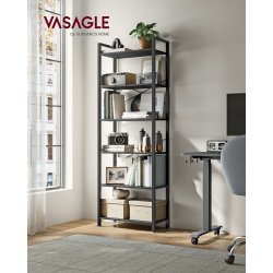 Reol - stuereol i industrielt design - sort 186 x 66 x 30