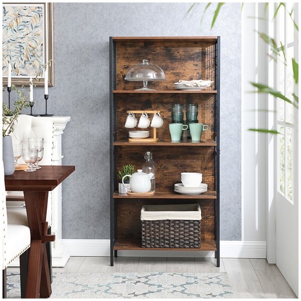 Reol - bogreol i industriel stil - rustik brun 155 x 74 x 30