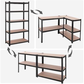 St�lreol - lagerreol - sort og brun reol 180 x 90 x 40