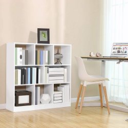 Bogreol - fritstende rumdeler i tr - hvid 98 x 30 x 100