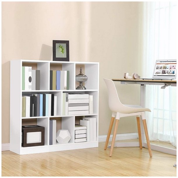 Bogreol - fritstende rumdeler i tr - hvid 98 x 30 x 100