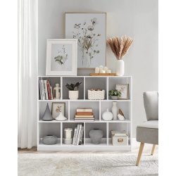 Rumdeler - fritst�ende bogreol - hvid reol 126x30x100