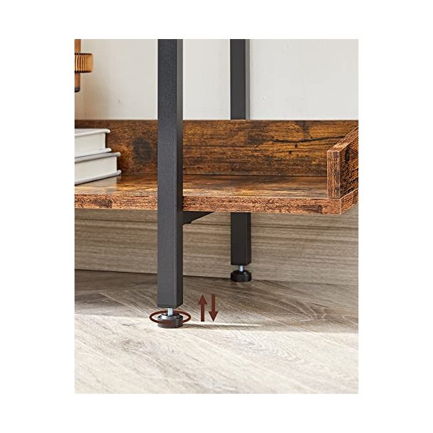 Bogreol - stuereol med 5 hylder - rustik brun 100 x 28 x 178